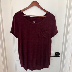 Market & Spruce 2-Pack Elaine Pocket Tee - Burgundy/Black - Size L